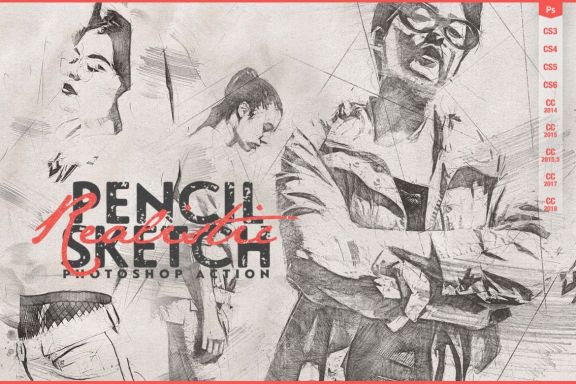Realistic Pencil Sketch Photoshop Action CS3+