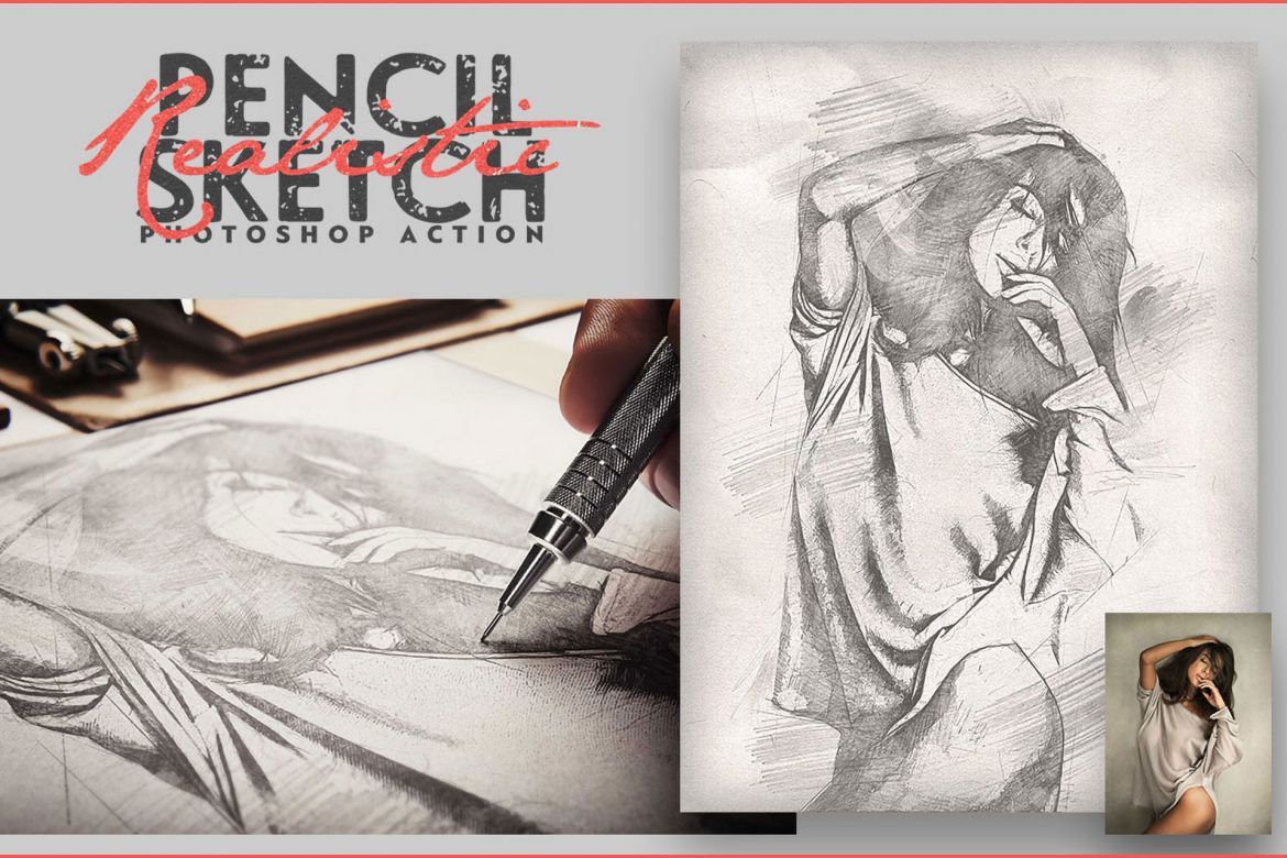 Realistic Pencil Sketch Photoshop Action CS3+ - view 4