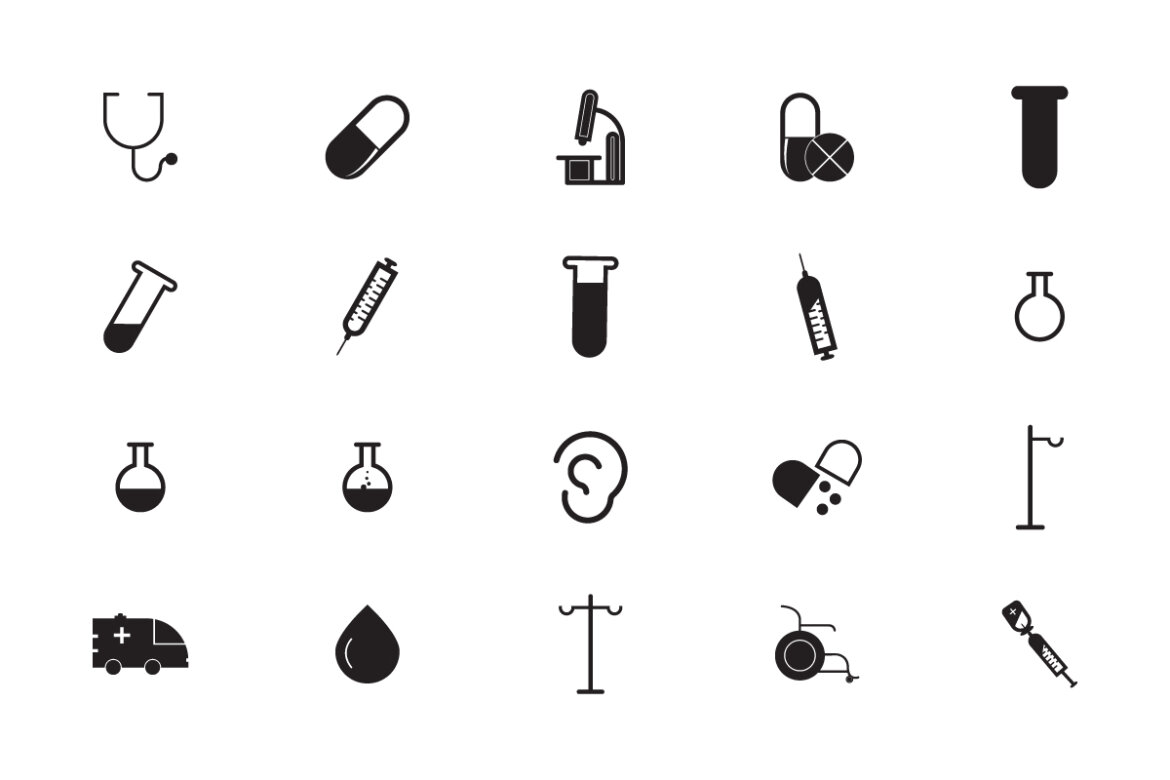 FREE Healthcare and Medical Glyph Icon Set alternate
