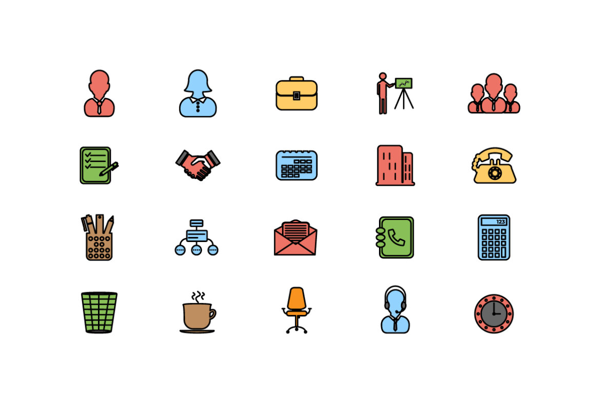 FREE Business and Office Linear Fill Icons Vector and SVG alternate