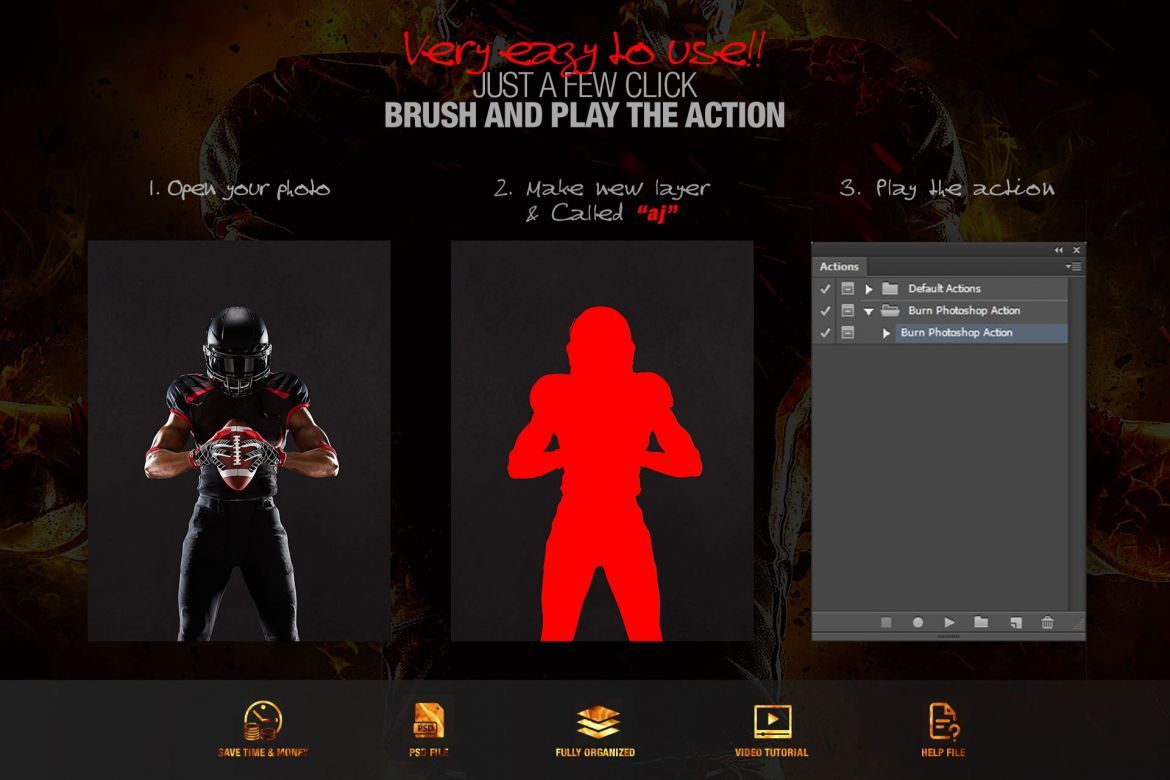Burn Photoshop Action CS3+ - view 2