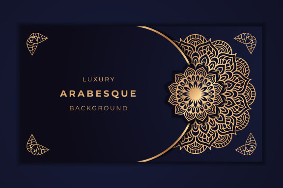 Free Arabesque Mandala Background - view 1