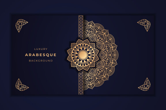 Free Arabesque Mandala Background - view 1