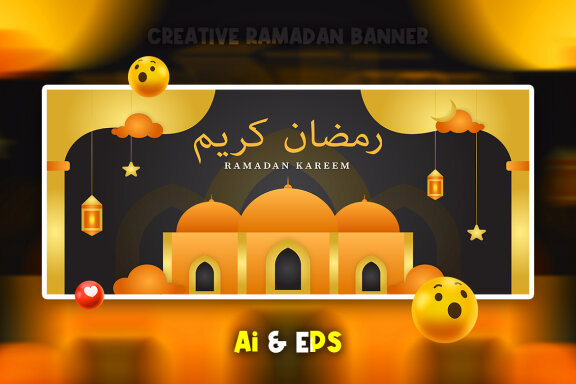 Creative Ramadan Vector Banner Template
