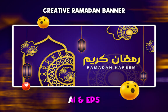 Creative Ramadan Vector Banner Template