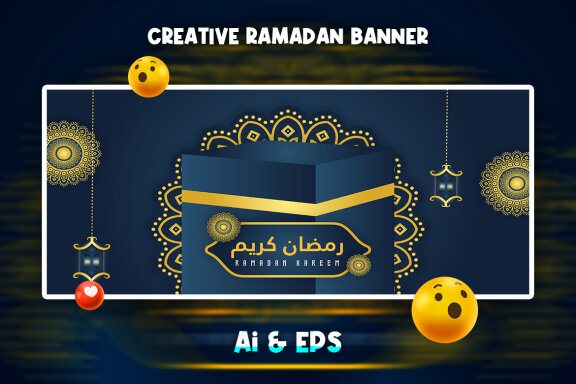 Creative Ramadan Vector Banner Template