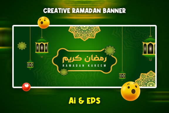 Creative Ramadan Vector Banner Template