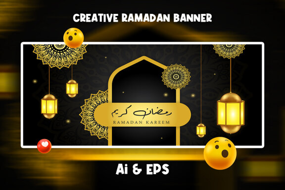 Creative Ramadan Vector Banner Template