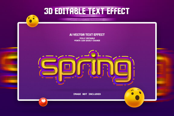Free 3D Editable Text Effect Design Template