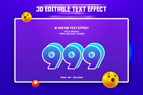 Free 3D Editable Text Effect Design Template