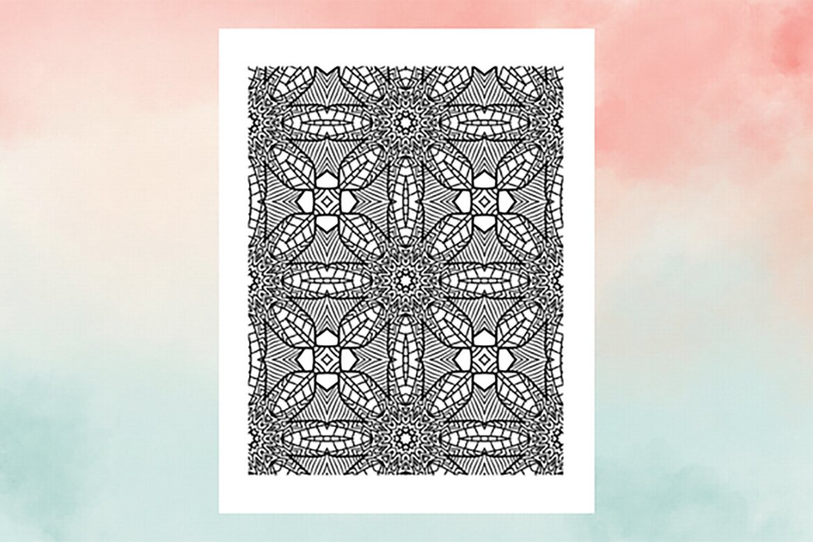 KDP Geometric pattern coloring pages Volume –12 alternate