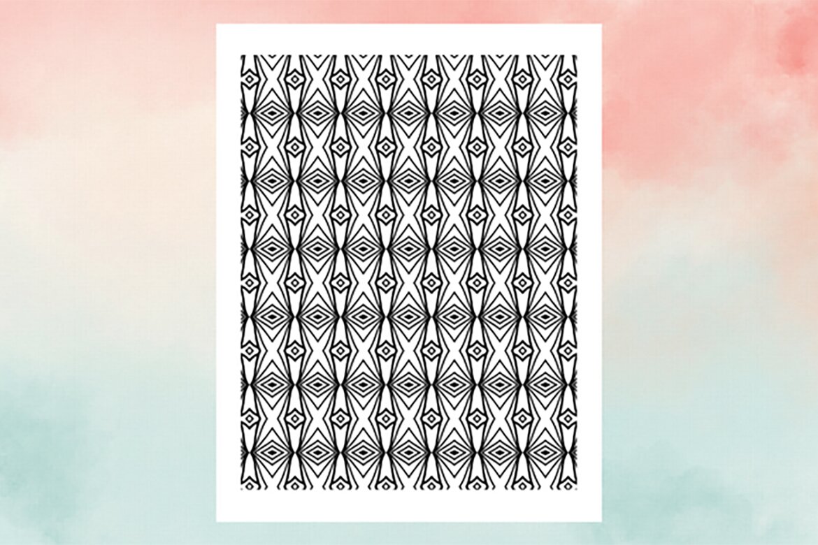 KDP Geometric pattern coloring pages Volume –15 - view 2
