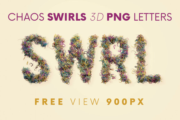 Chaos Swirls FREE 3D Alphabet