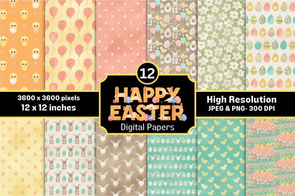 Happy Easter FREE Digital Papers