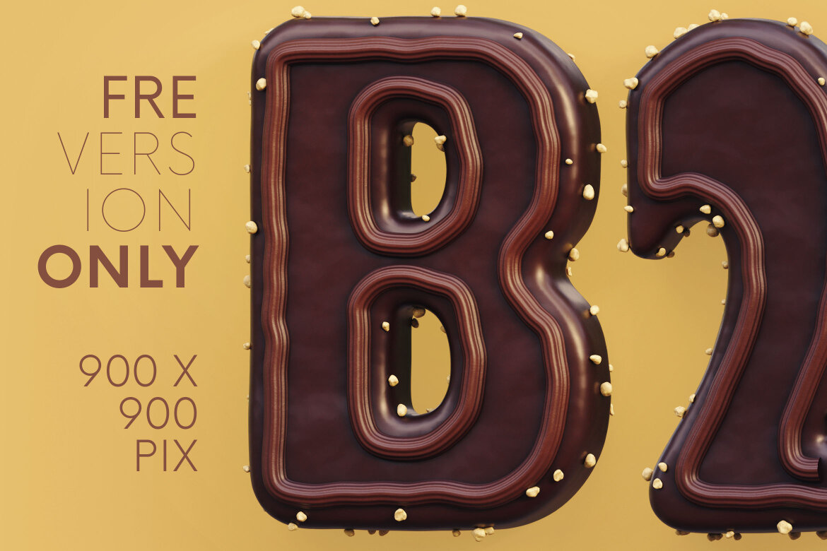 Chocolate Cake FREE 3D Alphabet alternate