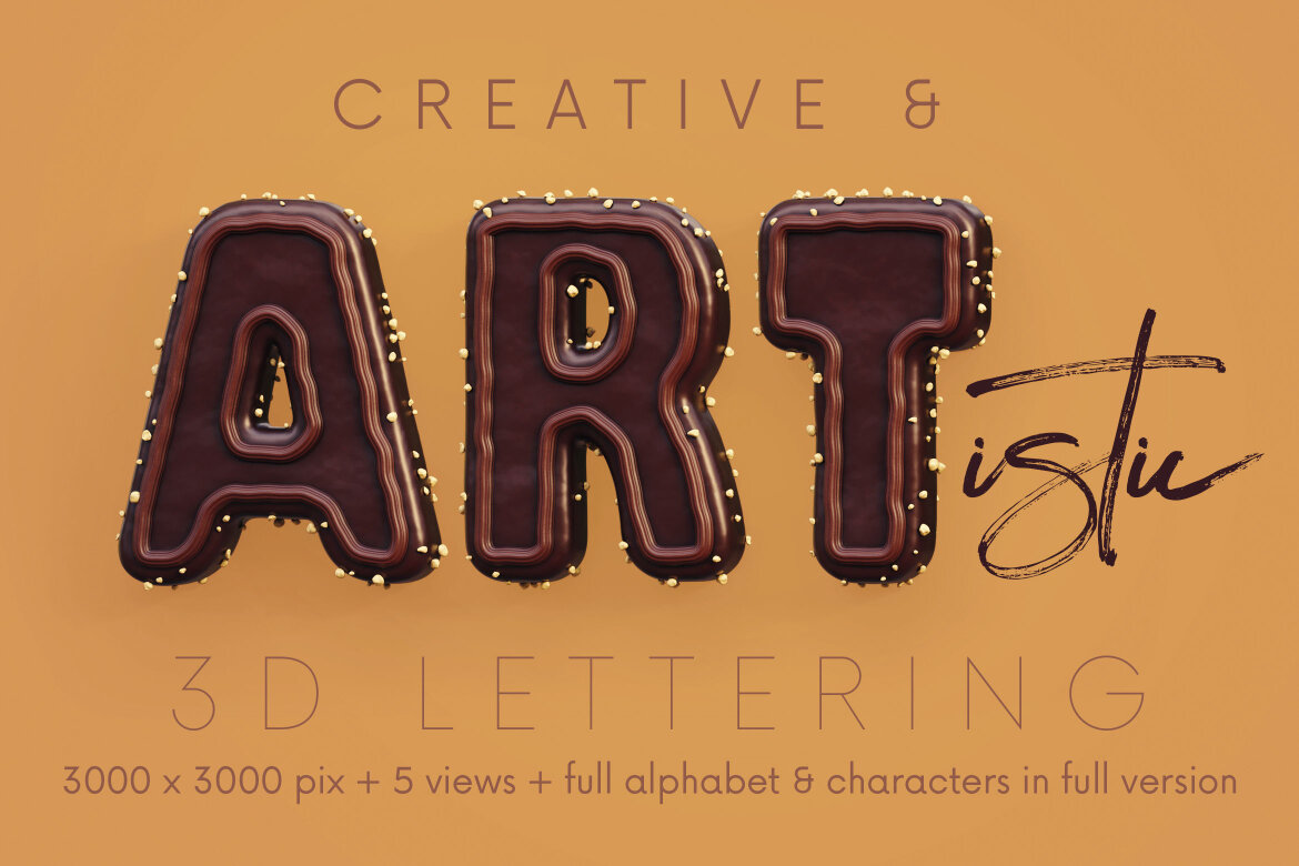 Chocolate Cake FREE 3D Alphabet - view 4