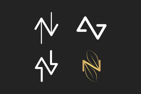 N arrows natural - Free Logo Shapes