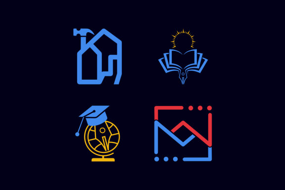 Home repair book lamp envelope - Free Logo Shapes