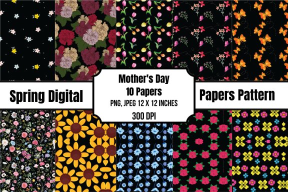 Mother's Day Spring FREE Digital Papers