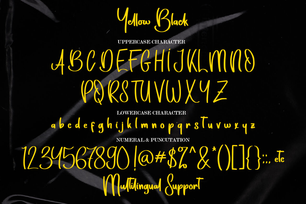 Yellow Black FREE Font - view 6