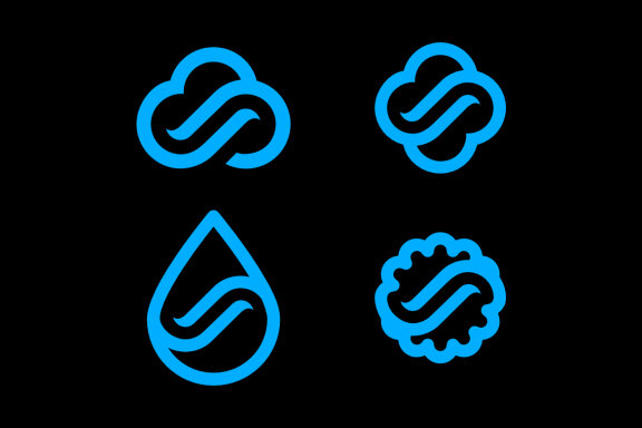 cloud infinity Drop Cog - Free Logo Shapes