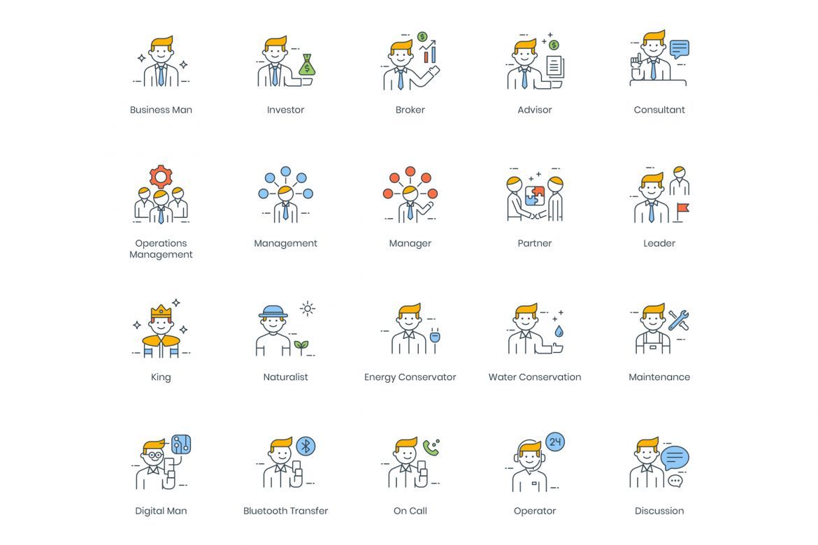 95 Business People Icons | Colorpop alternate