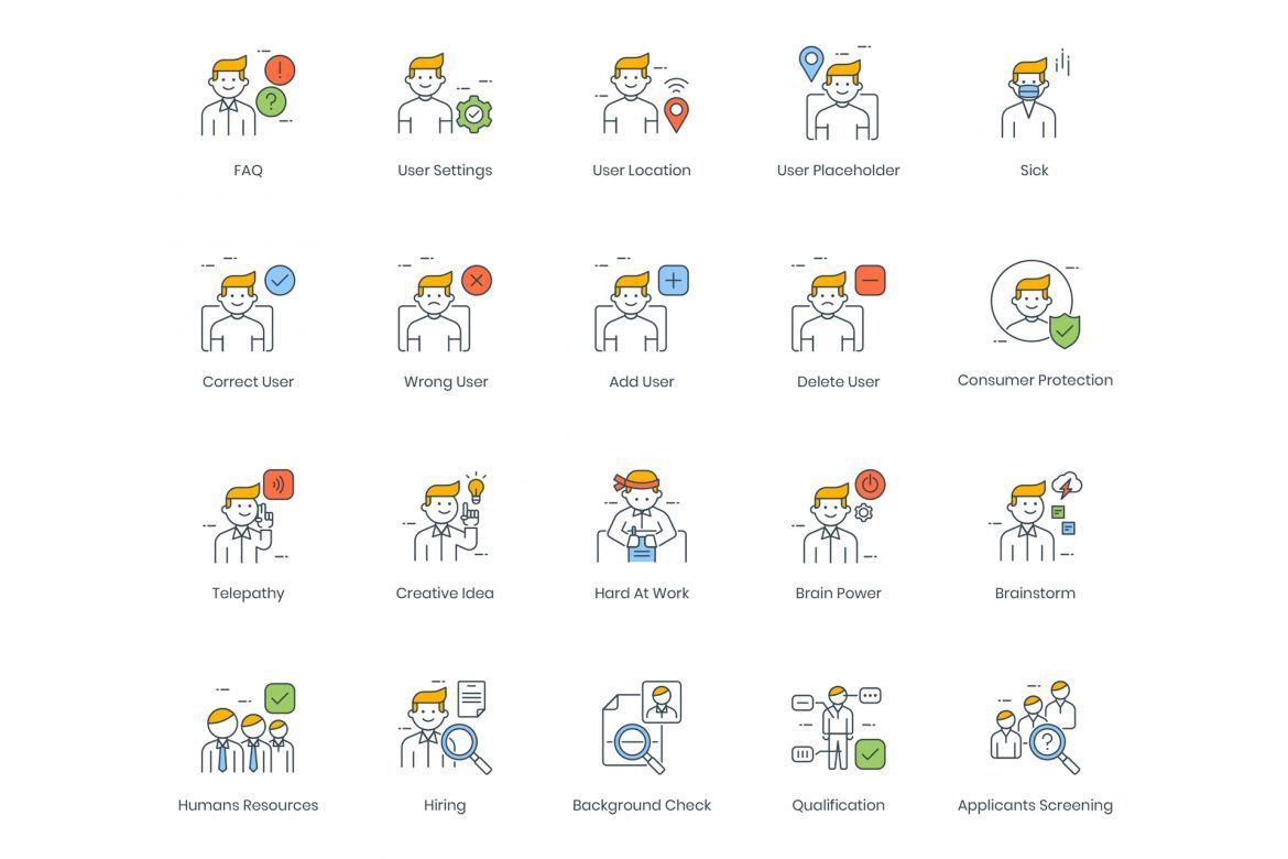 95 Business People Icons | Colorpop - view 3