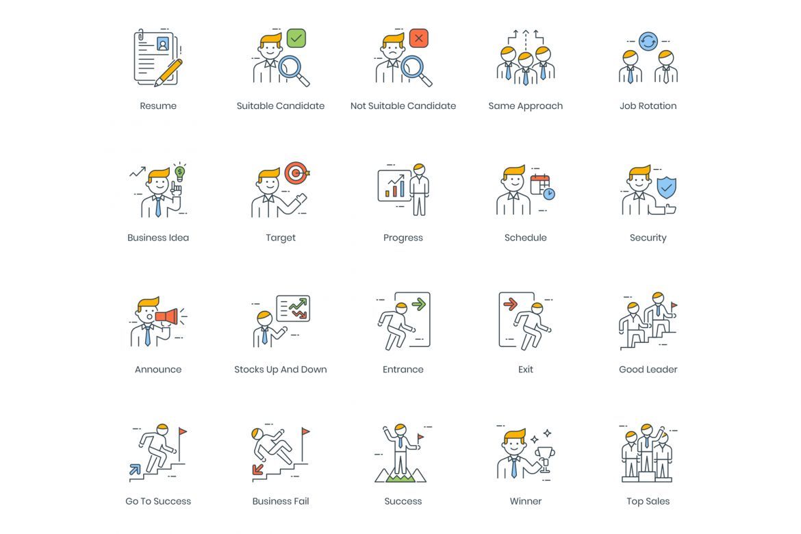 95 Business People Icons | Colorpop - view 4