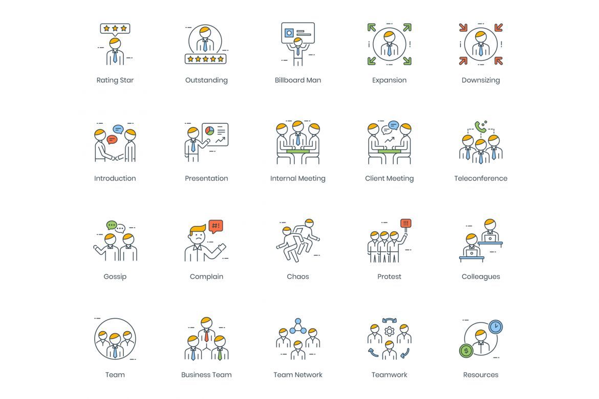 95 Business People Icons | Colorpop - view 5
