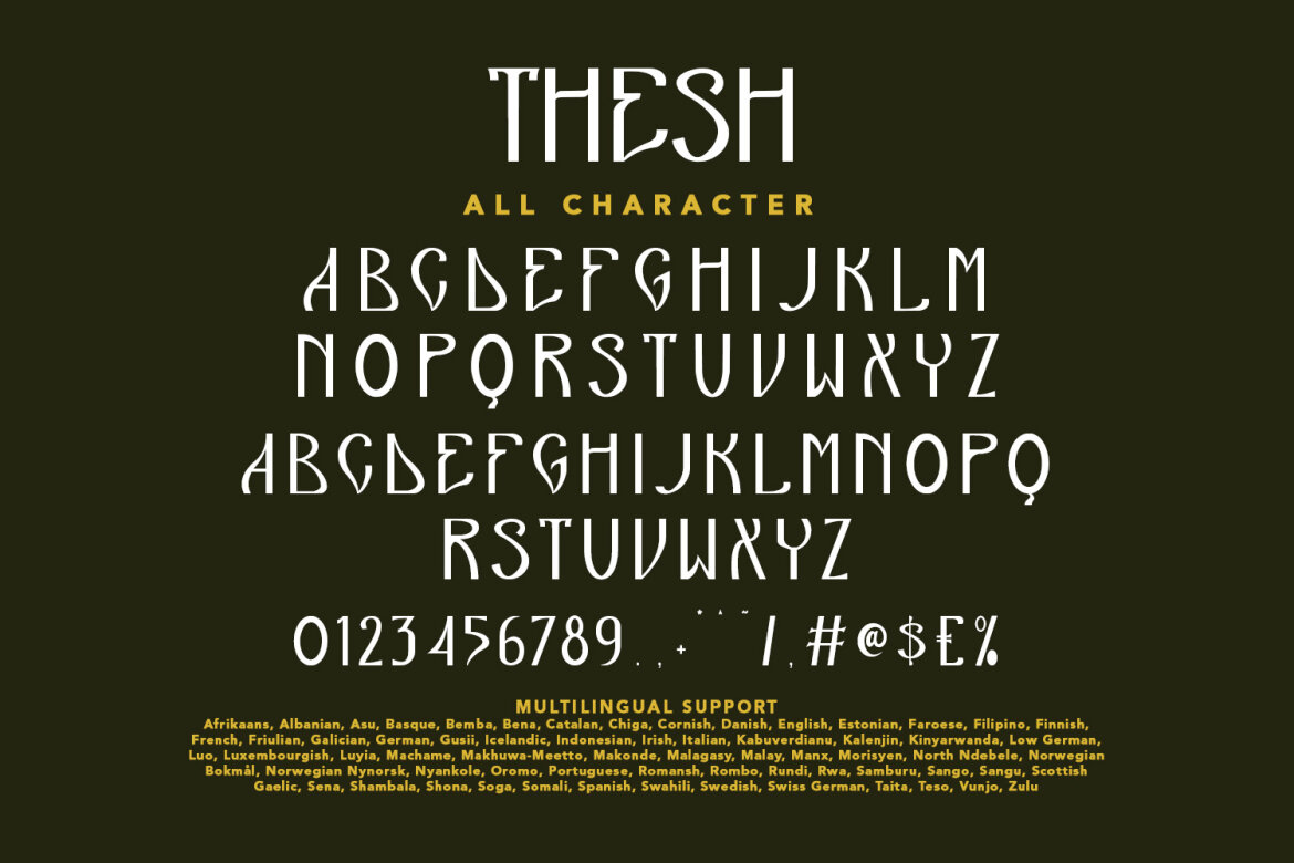 Thesh Decorative FREE Font - view 9