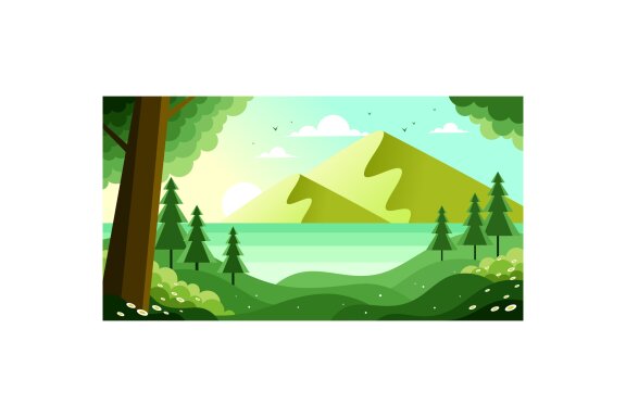 Beach Nature Near Forest FREE Illustration