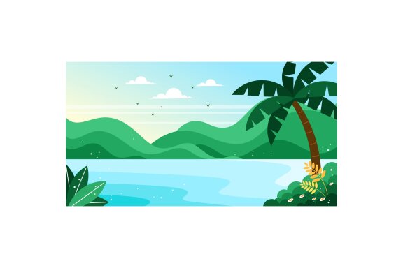 Tropical Sea Beach FREE Illustration