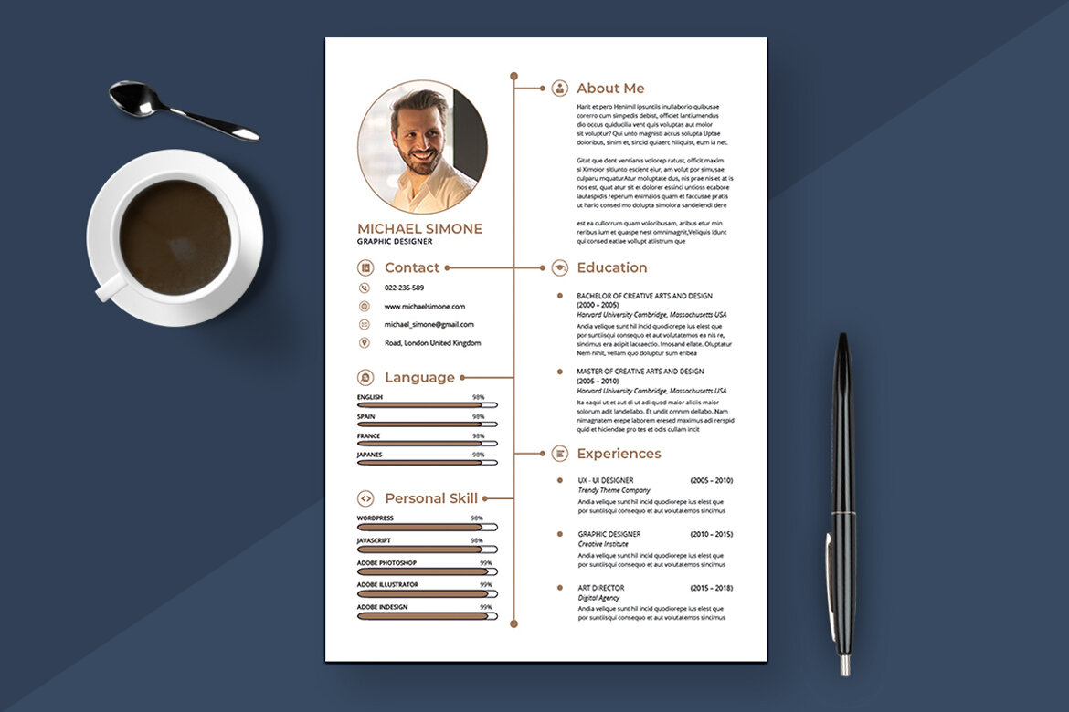 Minimalist Resume & Cover Letter FREE Template alternate