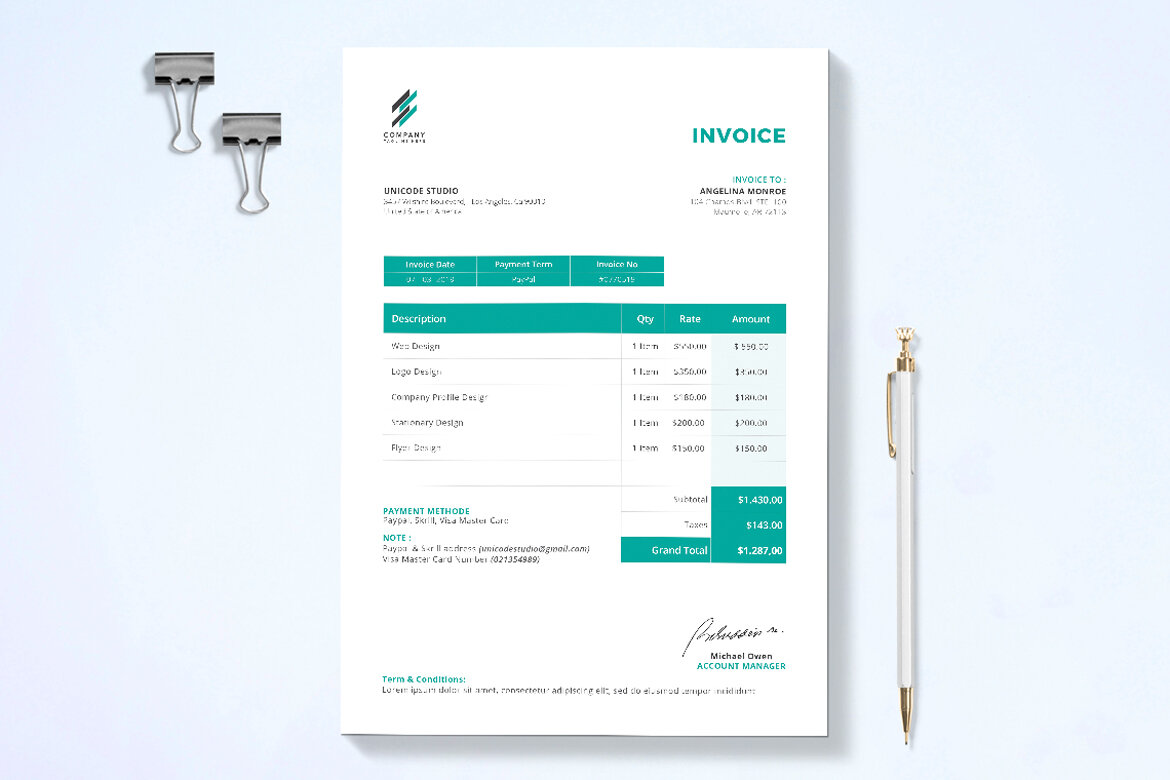 Free Invoice Template alternate