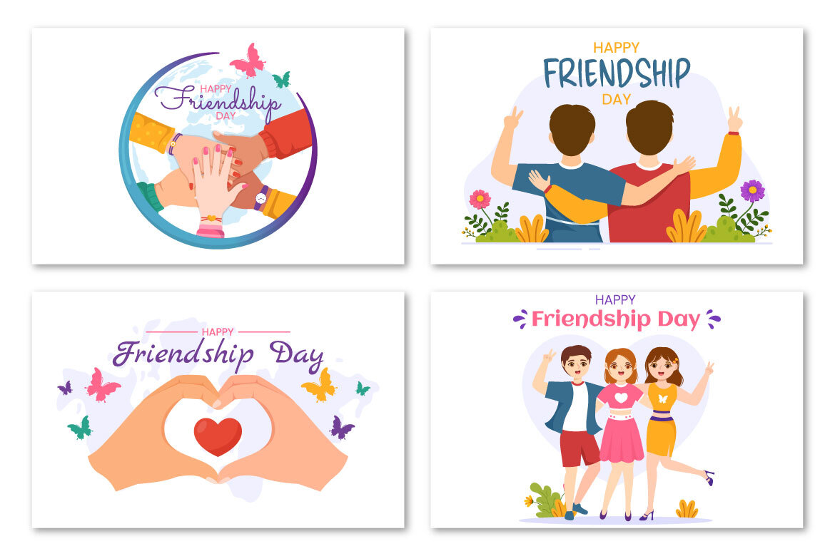 14 Happy Friendship Day FREE Illustrations - view 4