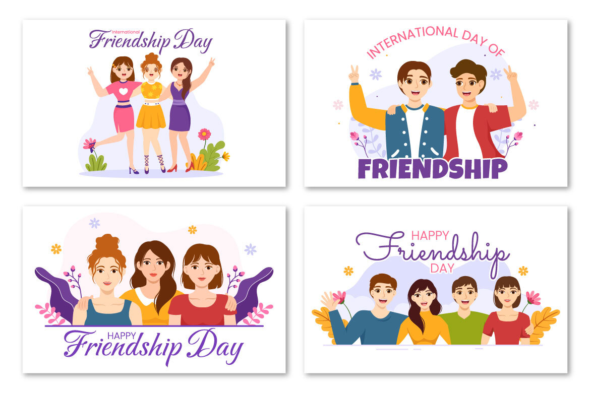 14 Happy Friendship Day FREE Illustrations alternate