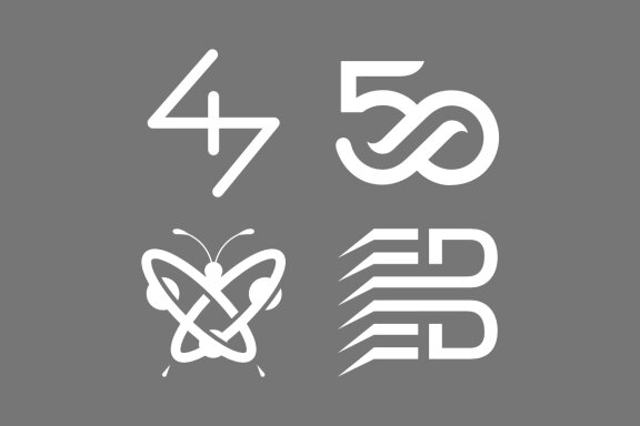 47 50 B Butterfly atom - Free Logo Shapes