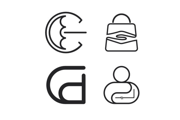 CD C umbrella bag hands - Free Logo Shapes