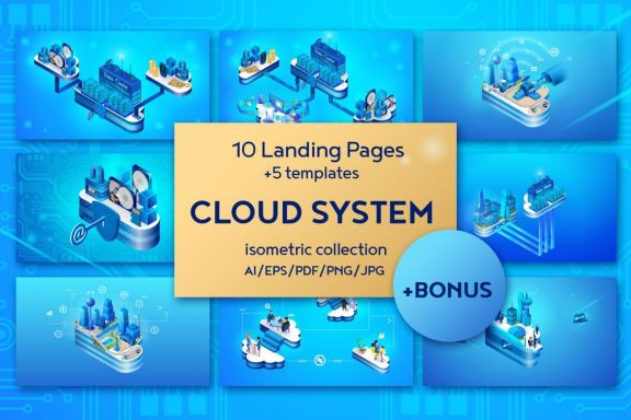 Cloud System Isometric Collection