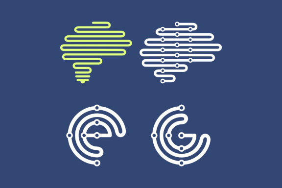 Brain line e G - Free Logo Shapes