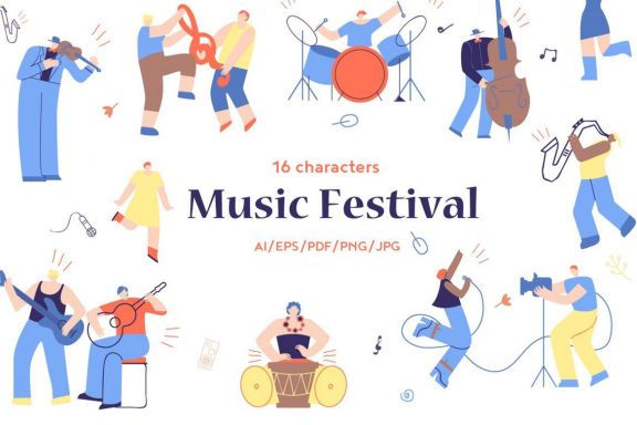Music Festival Flat Collection