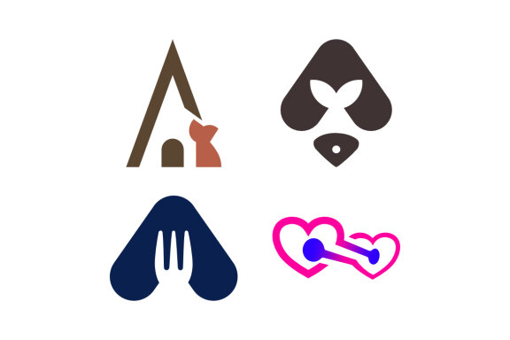 Dog Home A fish A spoon Lovely - Free Logo Shapes