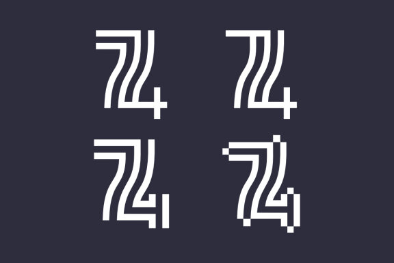 74 pixel outline - Free Logo Shapes