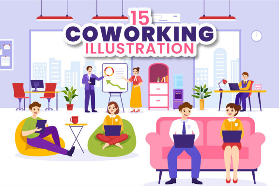 15 Coworking Business FREE Illustrations