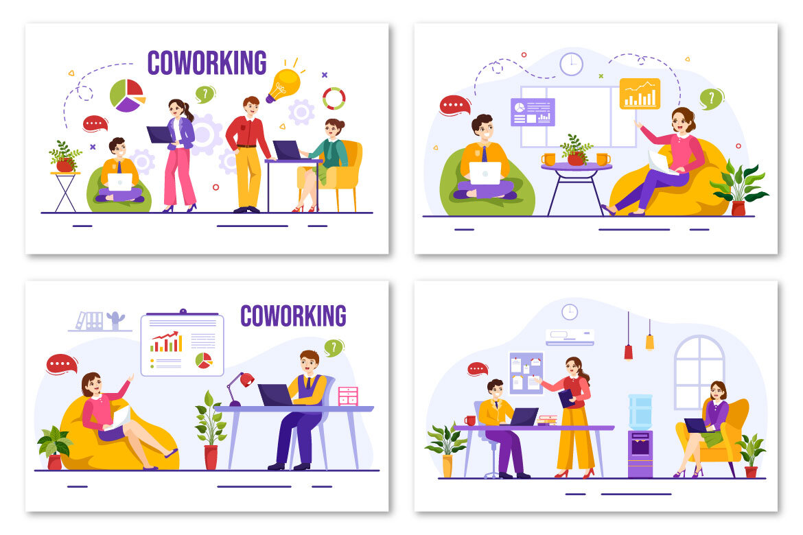 15 Coworking Business FREE Illustrations - view 4