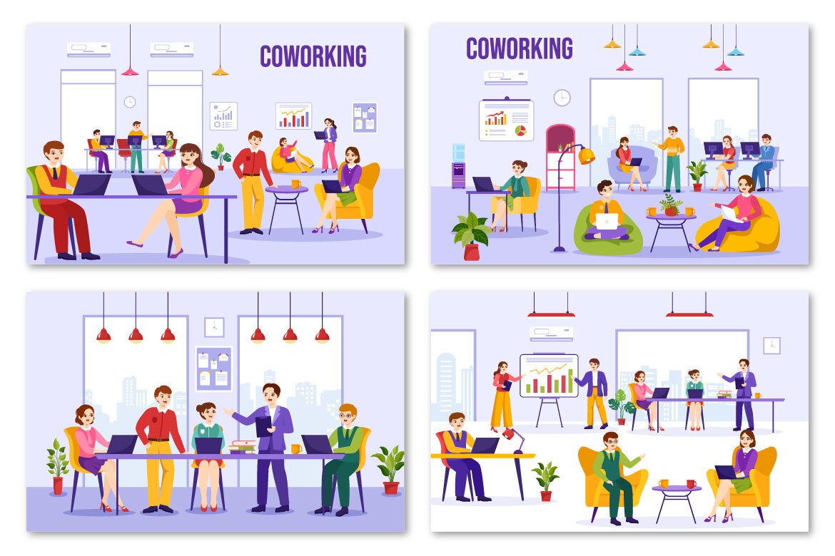 15 Coworking Business FREE Illustrations - view 3