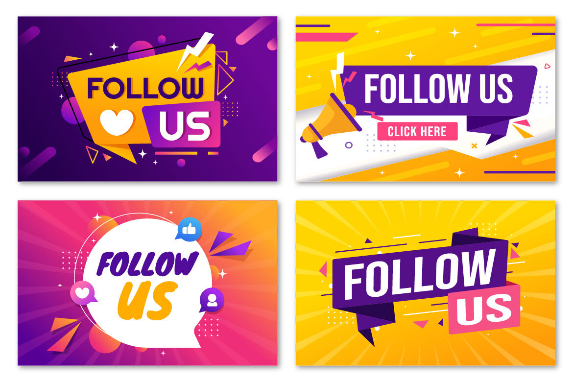 16 Follow Us and Like Free Illustrations - view 4