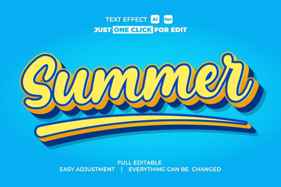 Summer Event Vector - Free Text Effect