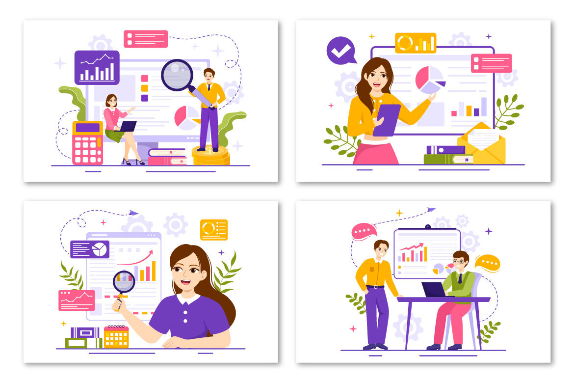 12 Market Research and Analysis FREE Illustrations alternate