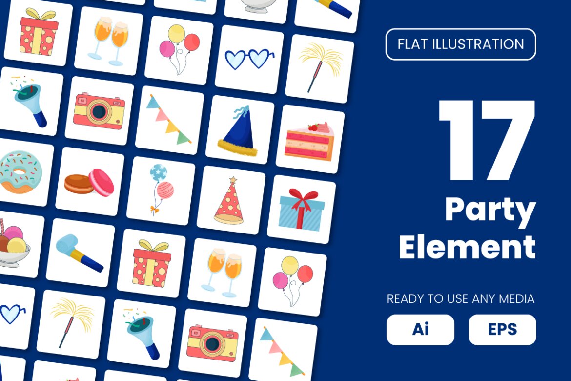 Collection of Party Element - Free Flat Illustrations alternate